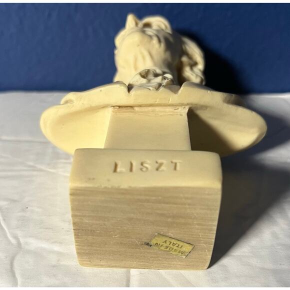 Franz Liszt Mini Bust Statue Composer Figurine Vintage Style Made in Italy - Picture 6 of 6